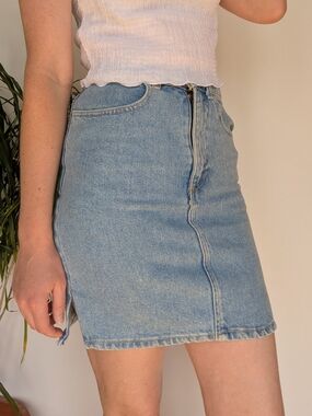 American Apparel Light Blue Denim Mini Skirt - XS